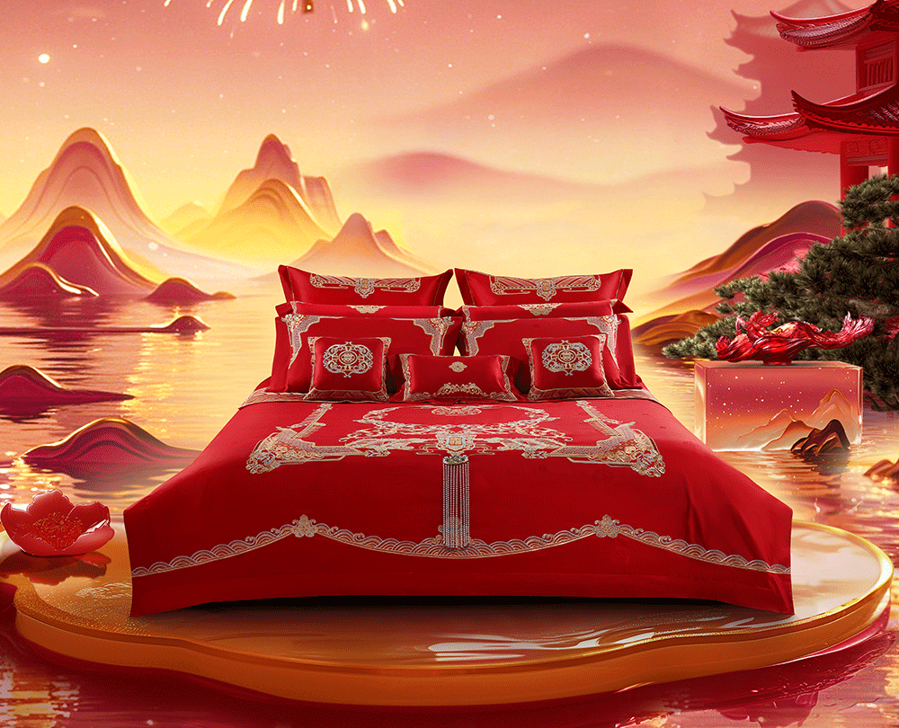 婚庆床品-完婚床上用品四件套图片_品牌_材质_面料_尺寸-1277星际电子家纺
